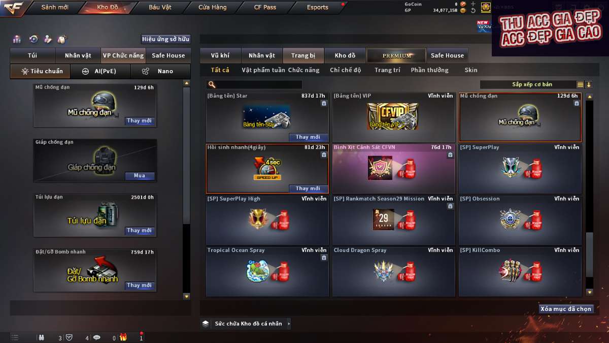 shop acc cf uy tin gia re